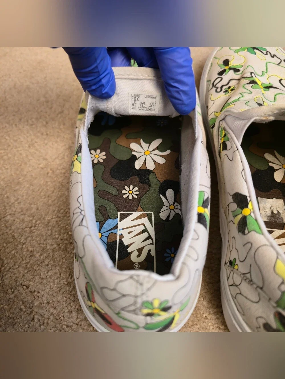 VANS Classic Floral Doodle Men's Size 10 Slip-On